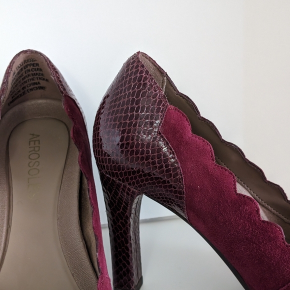 Aerosoles Wine Suede Heels 'Taxi Ride' Size 5 - Picture 2 of 5